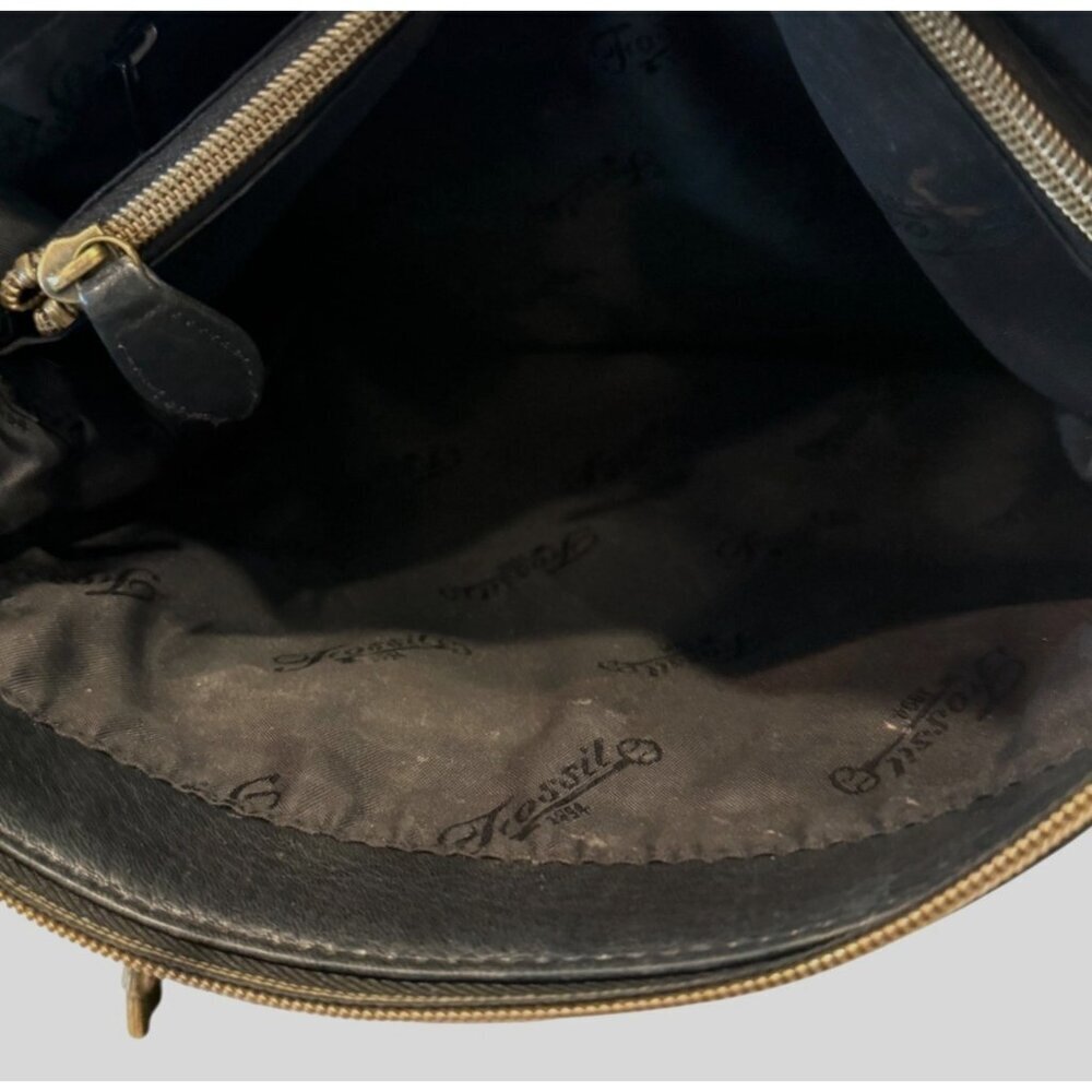 Fossil 1954 Women's Black Leather Crossbody Bag Y2K No. 76082 - Picture 10 of 13
